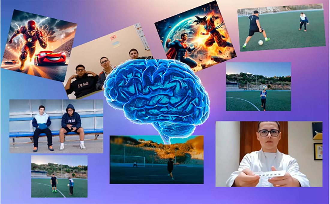 diorama: collage fotogràfic futbol i alzheimer